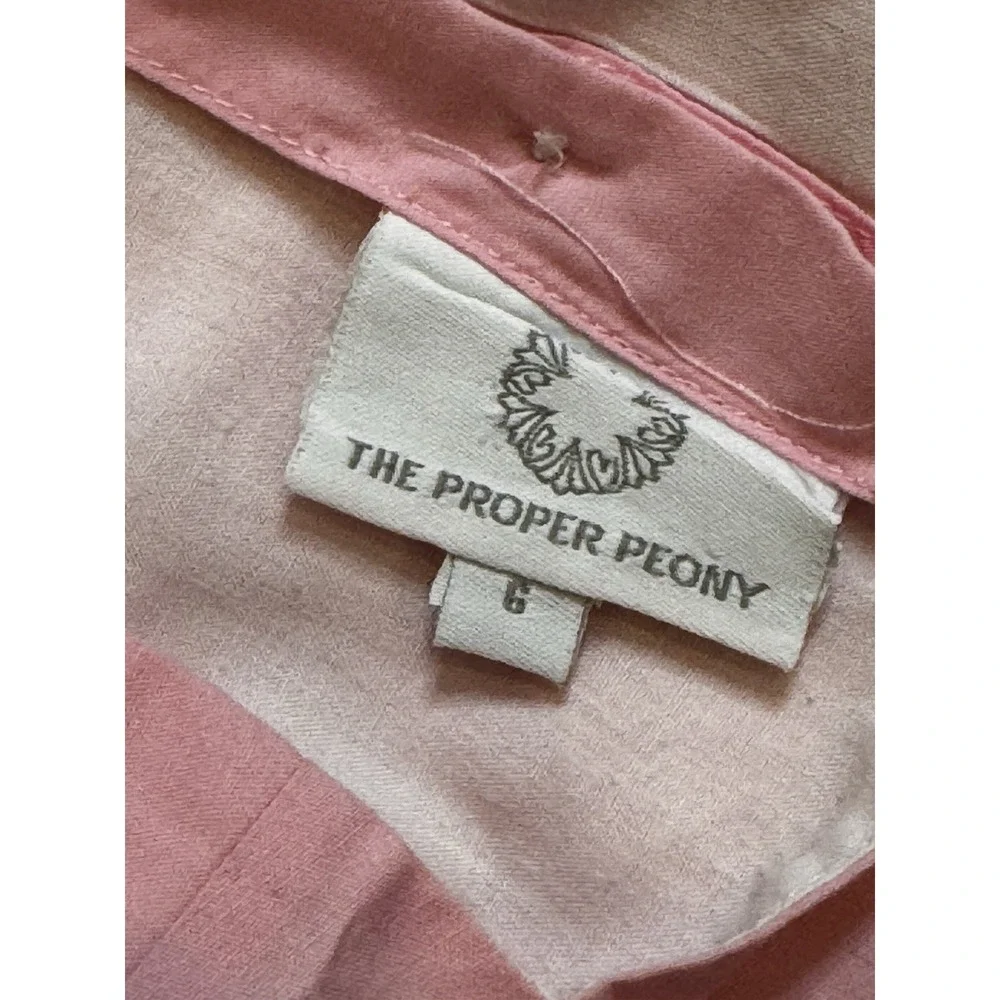 The Proper Peony Strawberry Fields Dress 6 Pink Embroidered Preppy Cottagecore